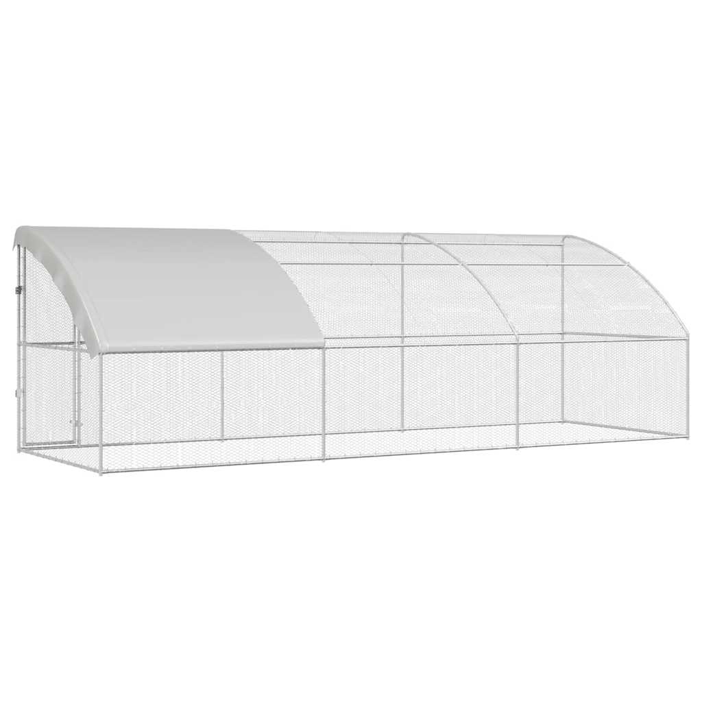 Gabbia per polli con 1 porta 3 pz Argento 600x200x200cm