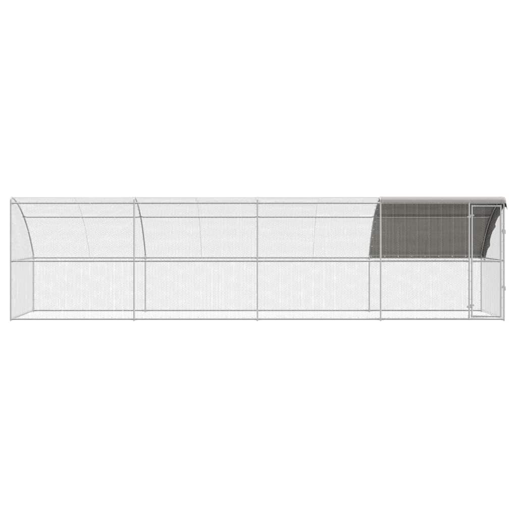 Gabbia per polli 4 pz Argento 800 x 200 x 200 cm Acciaio e PE