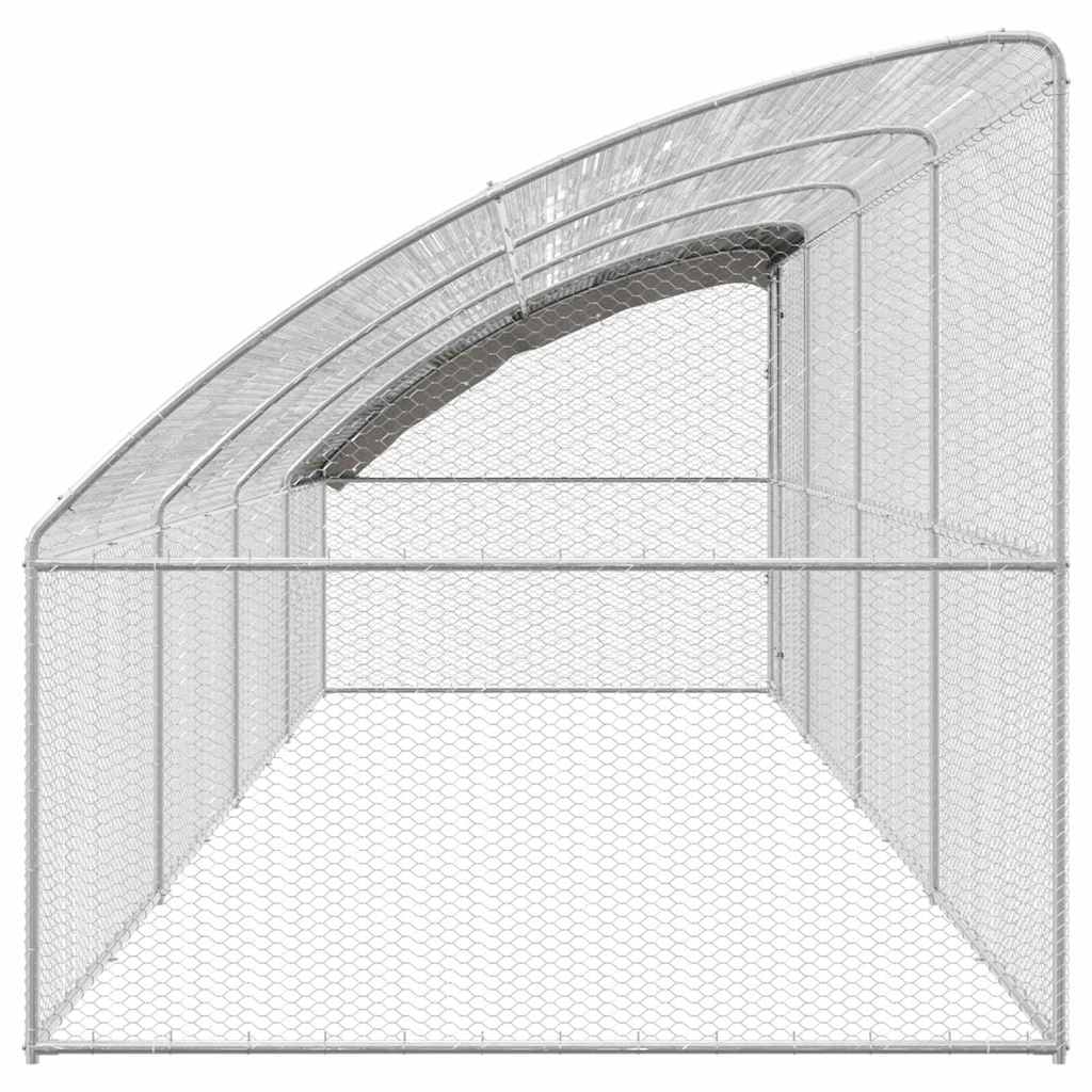 Gabbia per polli 4 pz Argento 800 x 200 x 200 cm Acciaio e PE