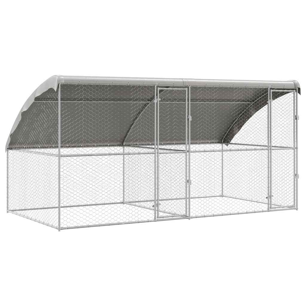 Cuccia per cani 2 pz Argento 4 x 2 x 2 m Acciaio zincato