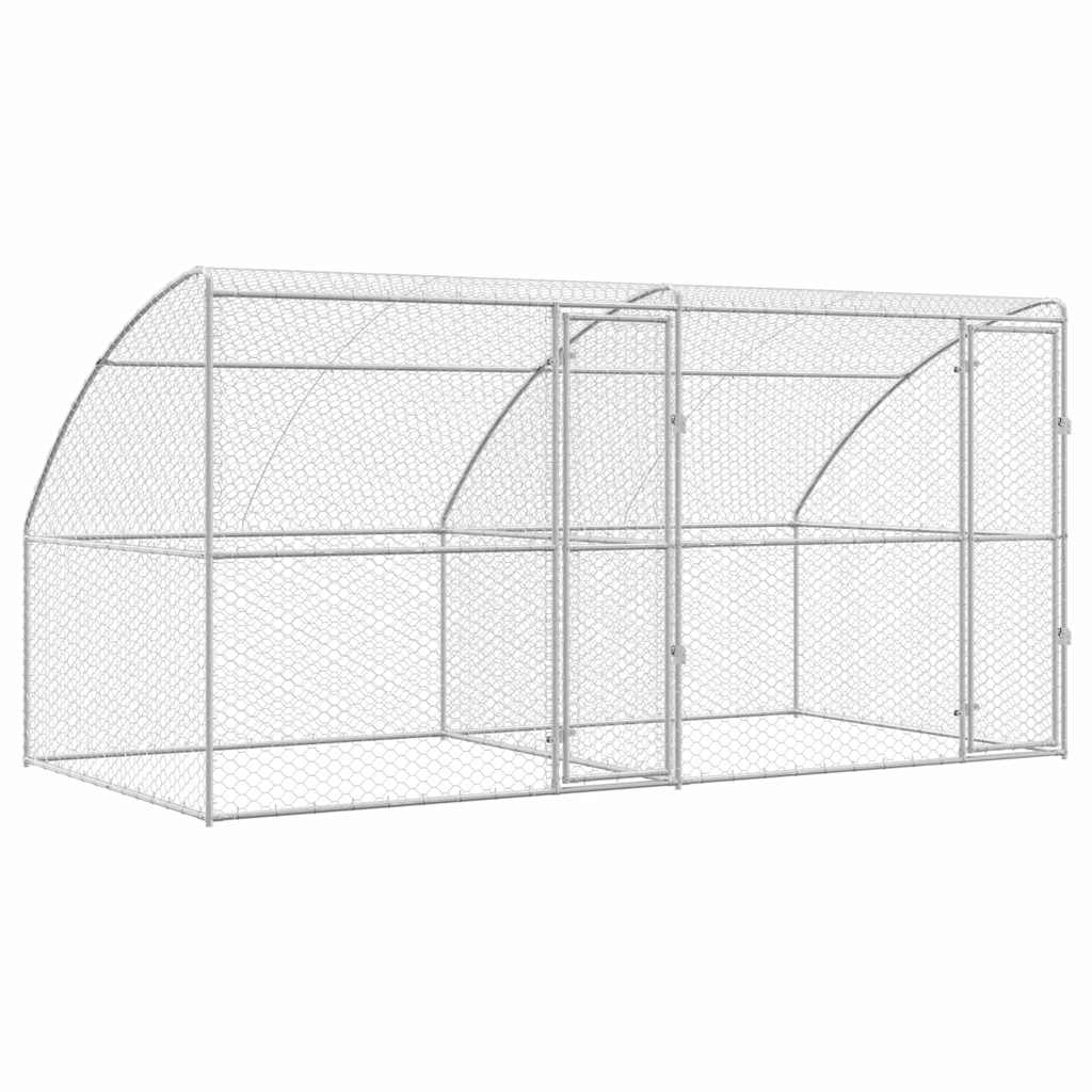 Cuccia per cani 2 pz Argento 4 x 2 x 2 m Acciaio zincato