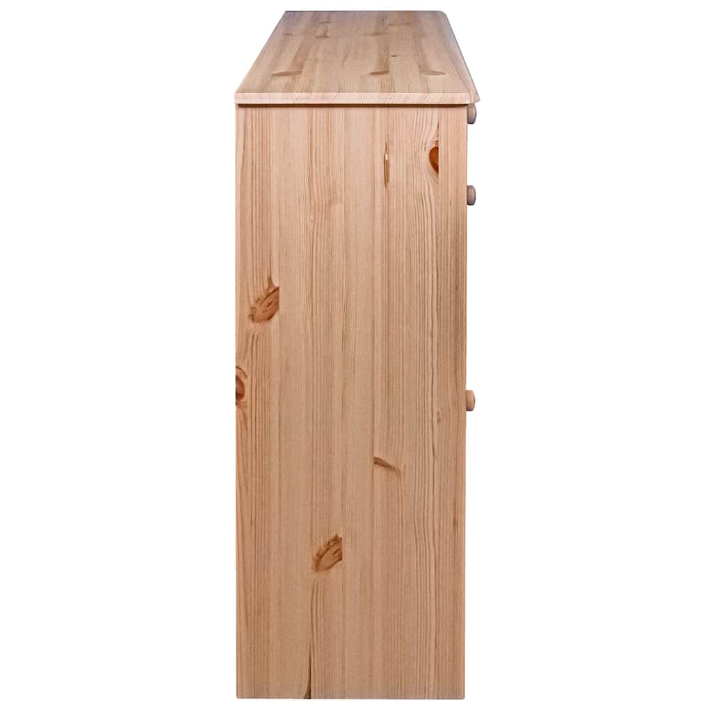 Scarpiera con 2 Vani a Ribalta 113x35x89 cm Legno Massello Pino