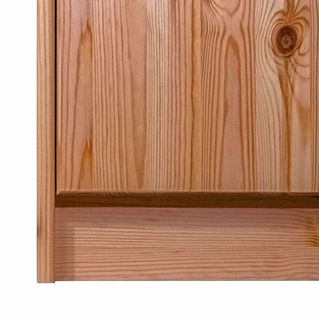 Scarpiera con 2 Vani a Ribalta 113x35x89 cm Legno Massello Pino