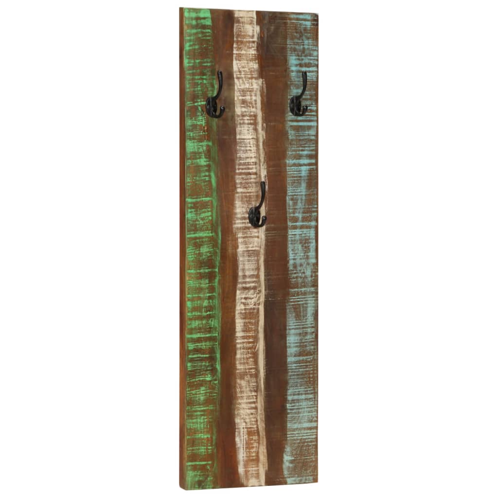 Appendiabiti a Parete 2pz 36x3x110cm Legno Massello di Recupero
