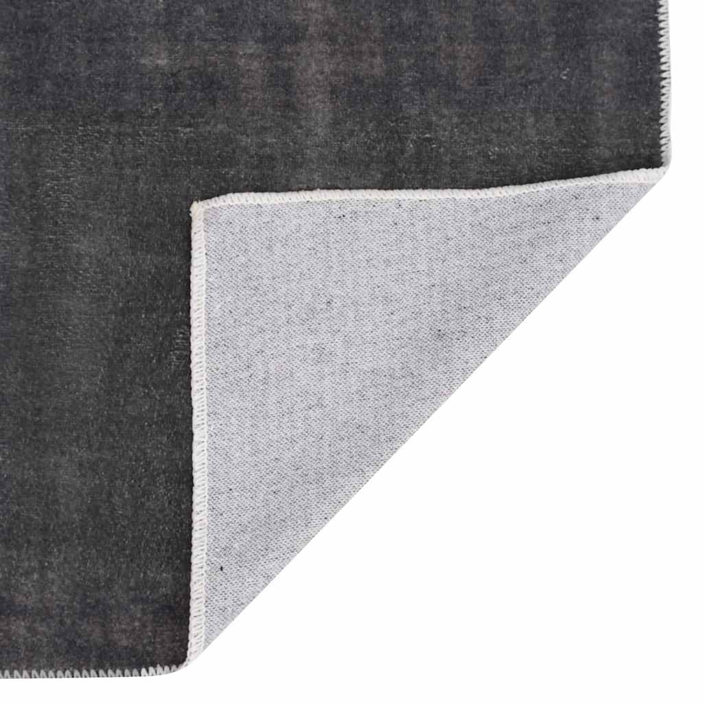 Tappeto Lavabile Pieghevole Antracite 140x200 cm in Poliestere