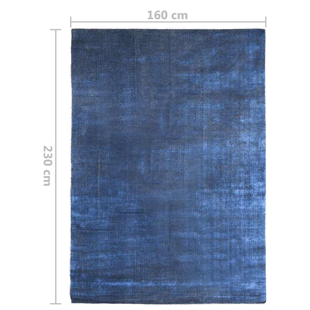 Tappeto Lavabile Pieghevole Blu Marino 160x230 cm in Poliestere