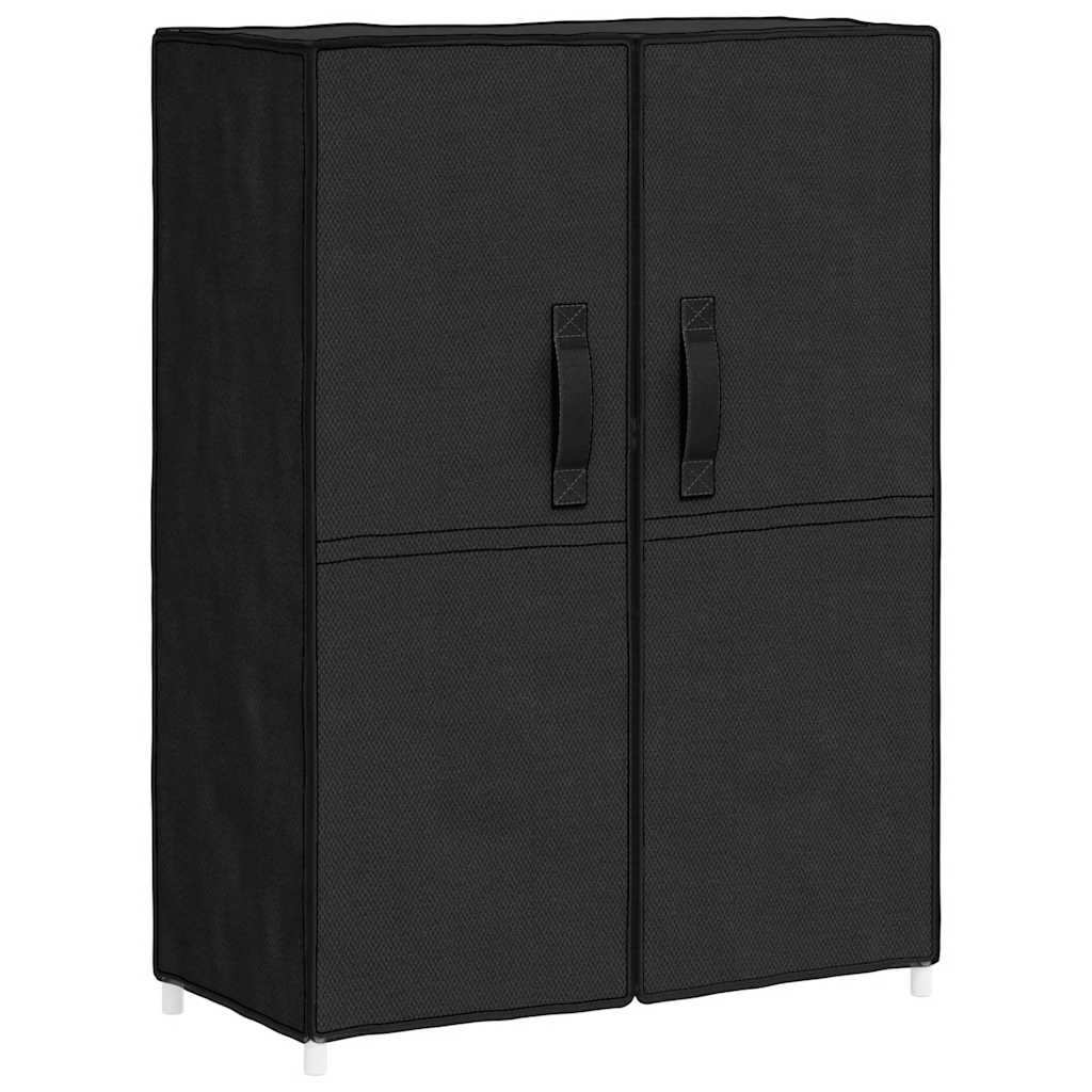 Scarpiera Nera 60x28x90 cm Tessuto