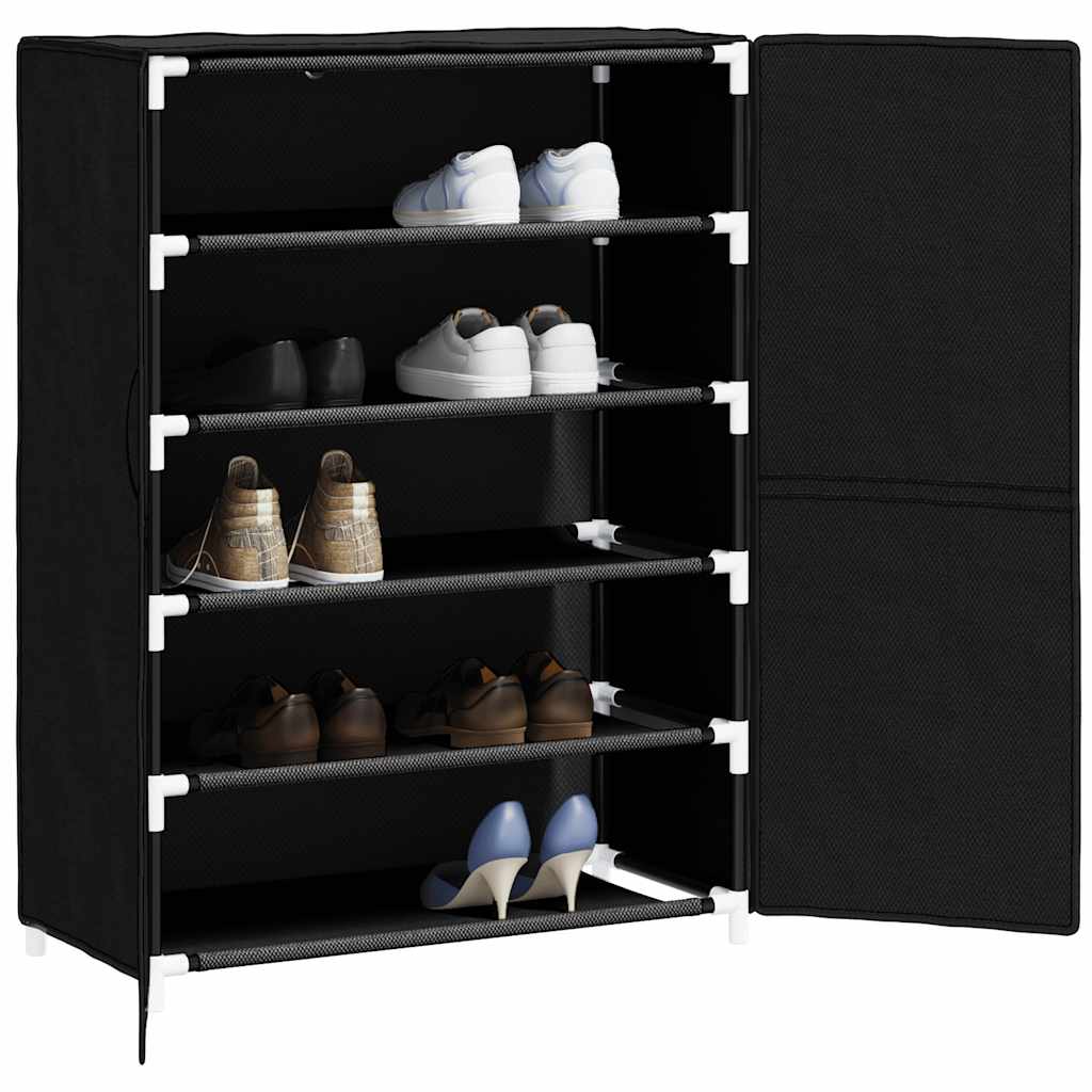 Scarpiera Nera 60x28x90 cm Tessuto