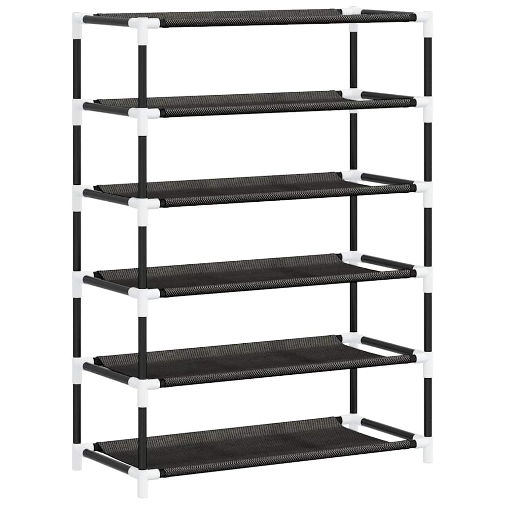 Scarpiera Nera 60x28x90 cm Tessuto