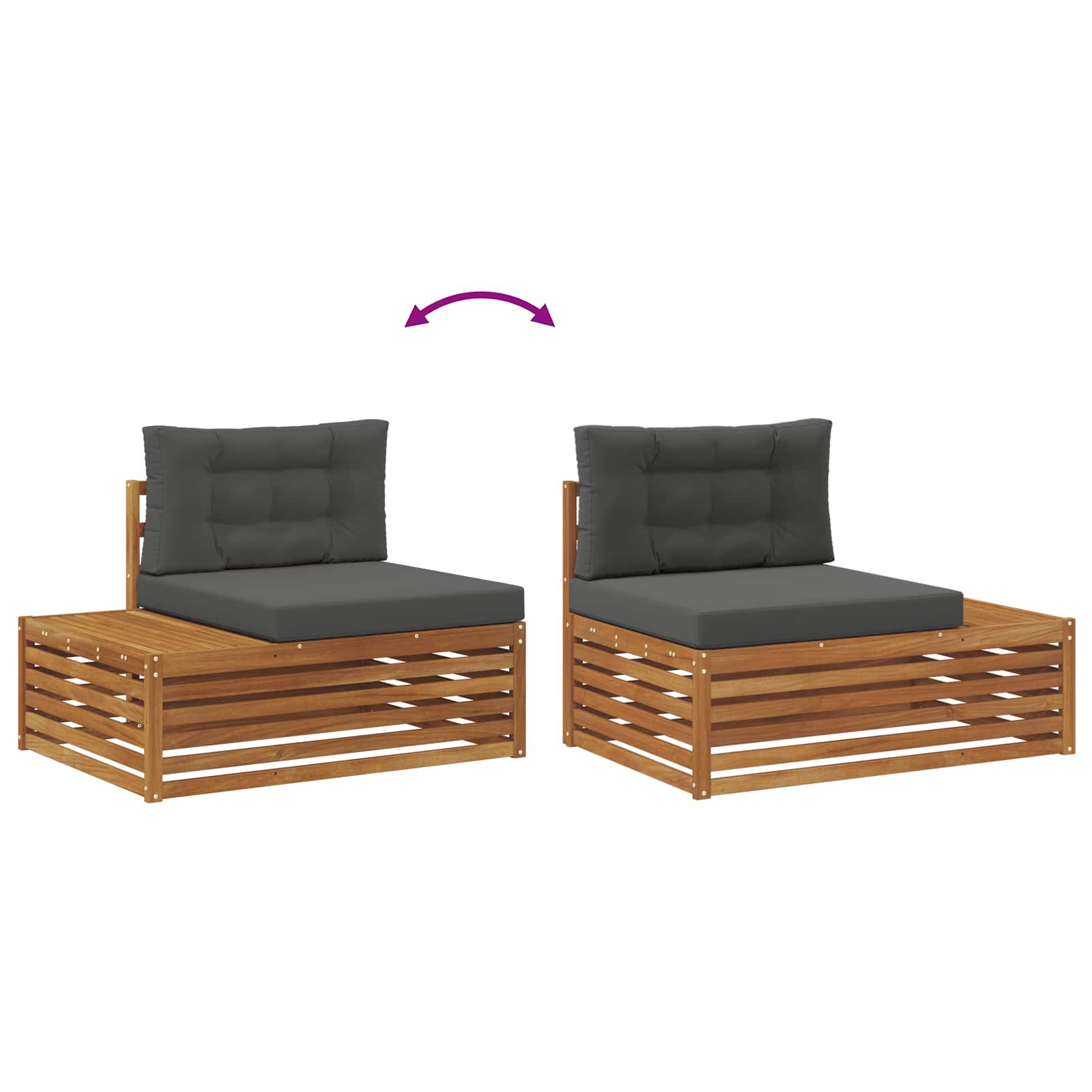 5 pz Set di divani da esterno Naturale e Antracite