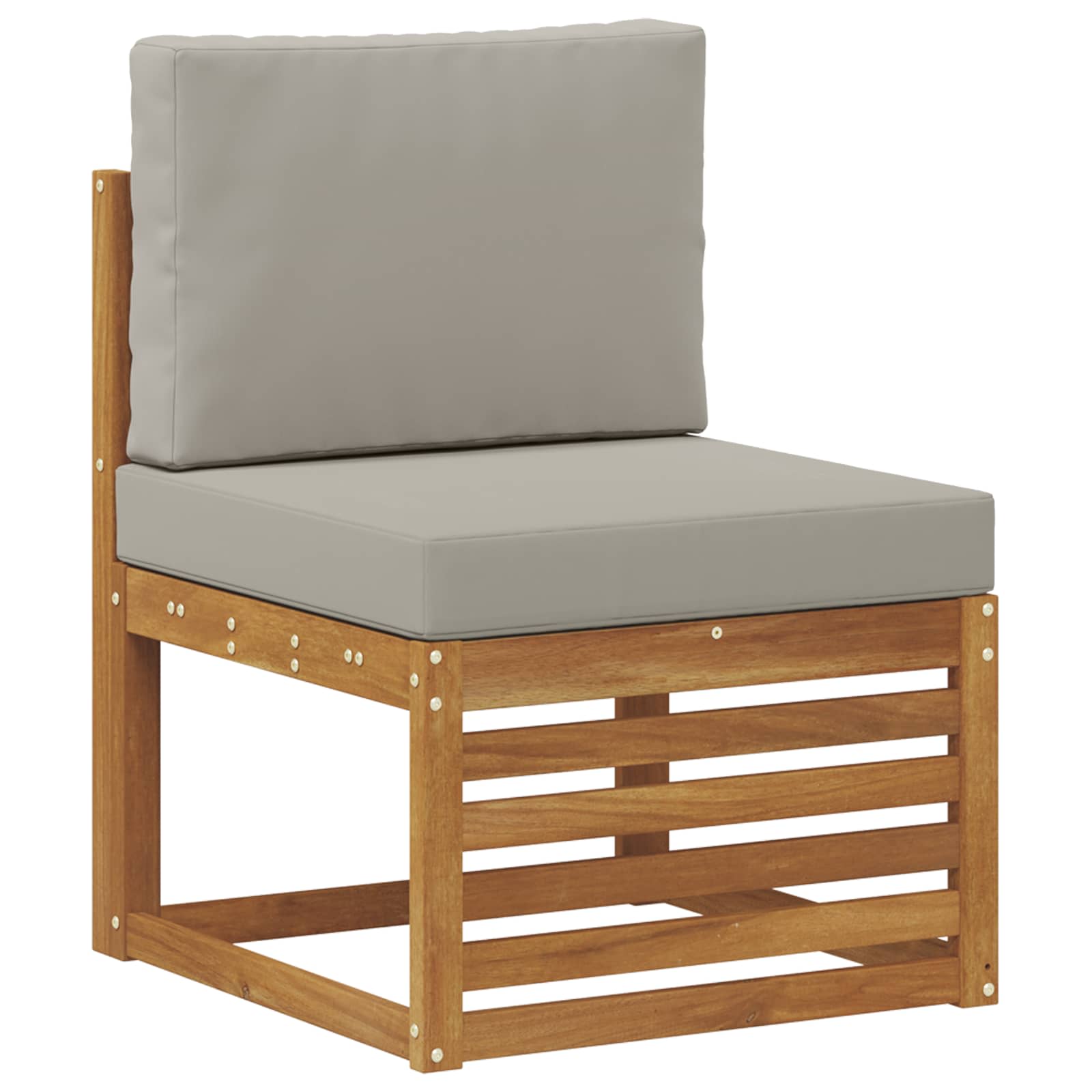Set di divani da esterno 4 Pezzo Grigio Naturale e Chiaro