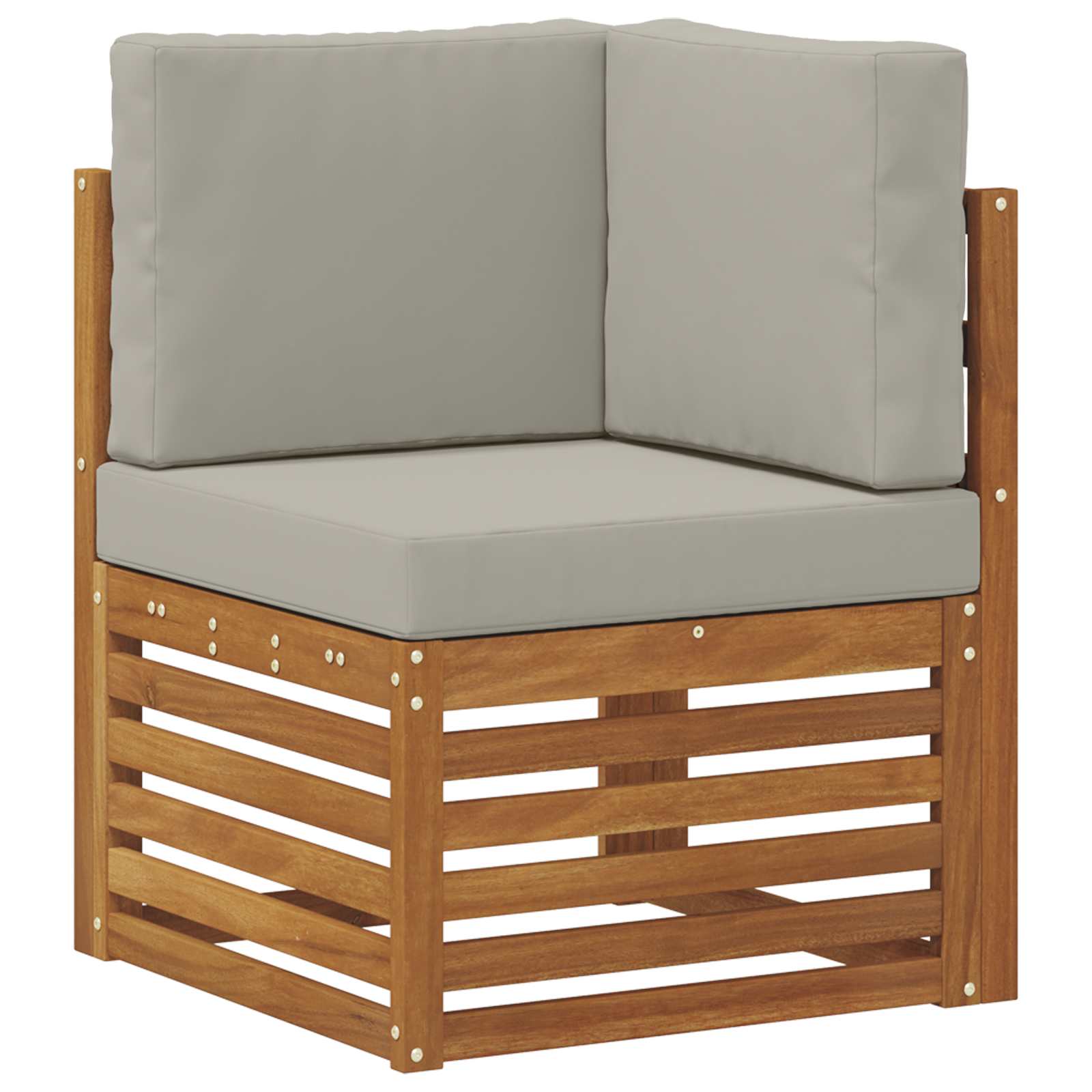 Set di divani da esterno 4 Pezzo Grigio Naturale e Chiaro