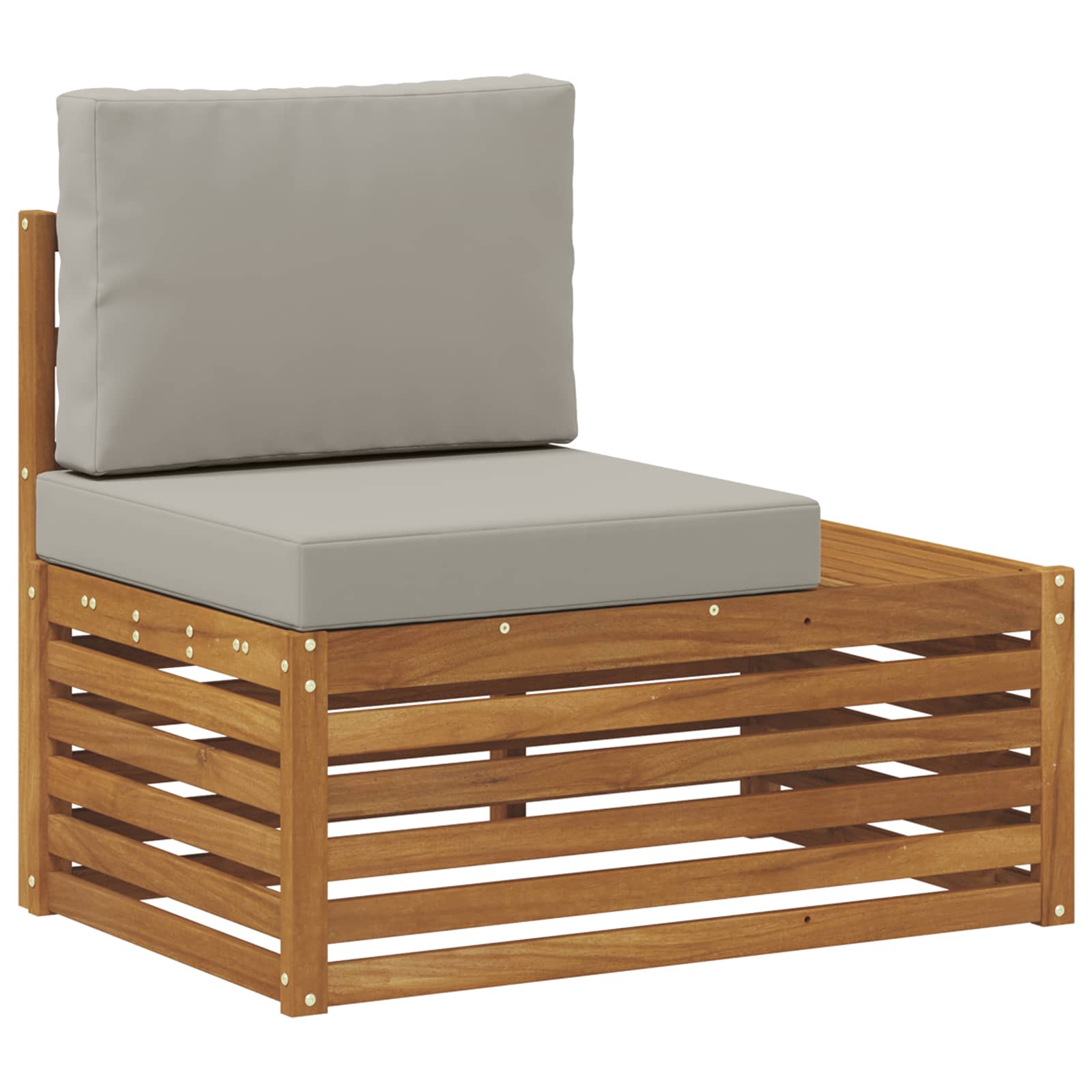 Set di divani da esterno 4 Pezzo Grigio Naturale e Chiaro