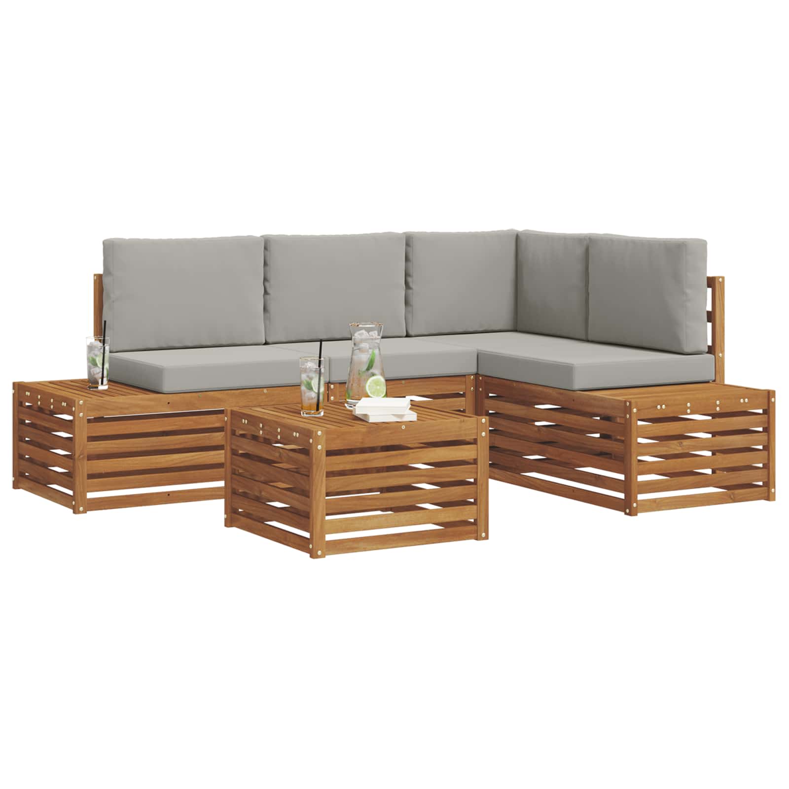 Set di divani da esterno 5 pz