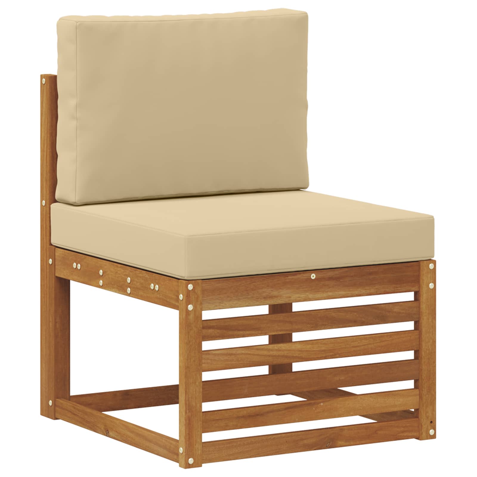 5 pz Set di divani da esterno Naturale e Beige
