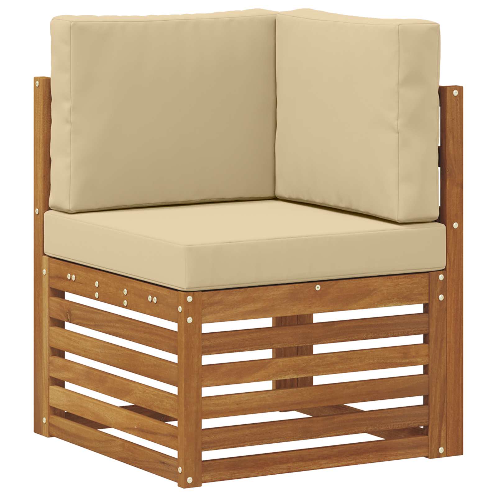 5 pz Set di divani da esterno Naturale e Beige