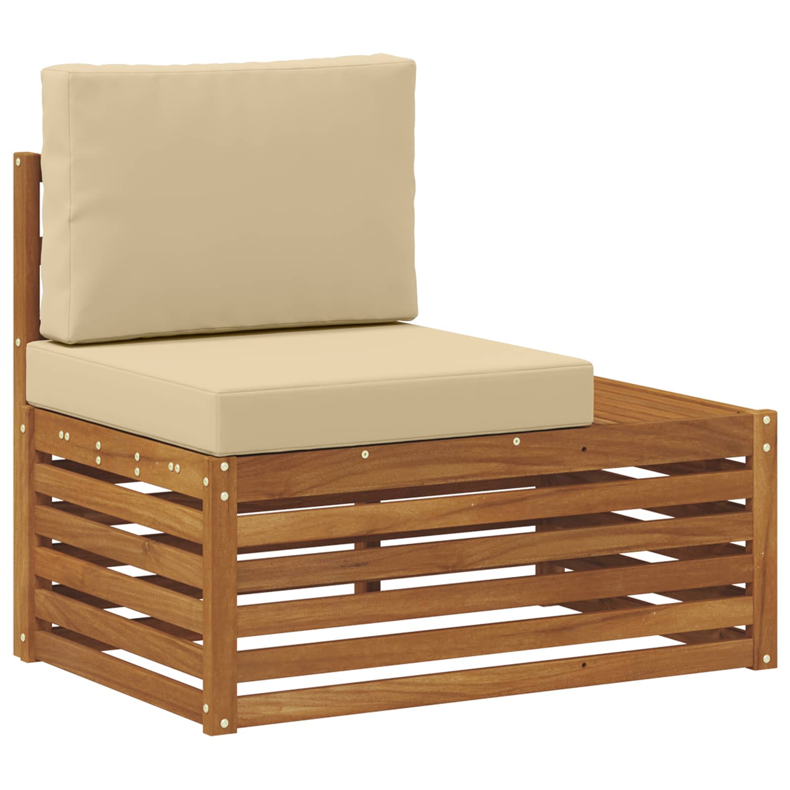 5 pz Set di divani da esterno Naturale e Beige