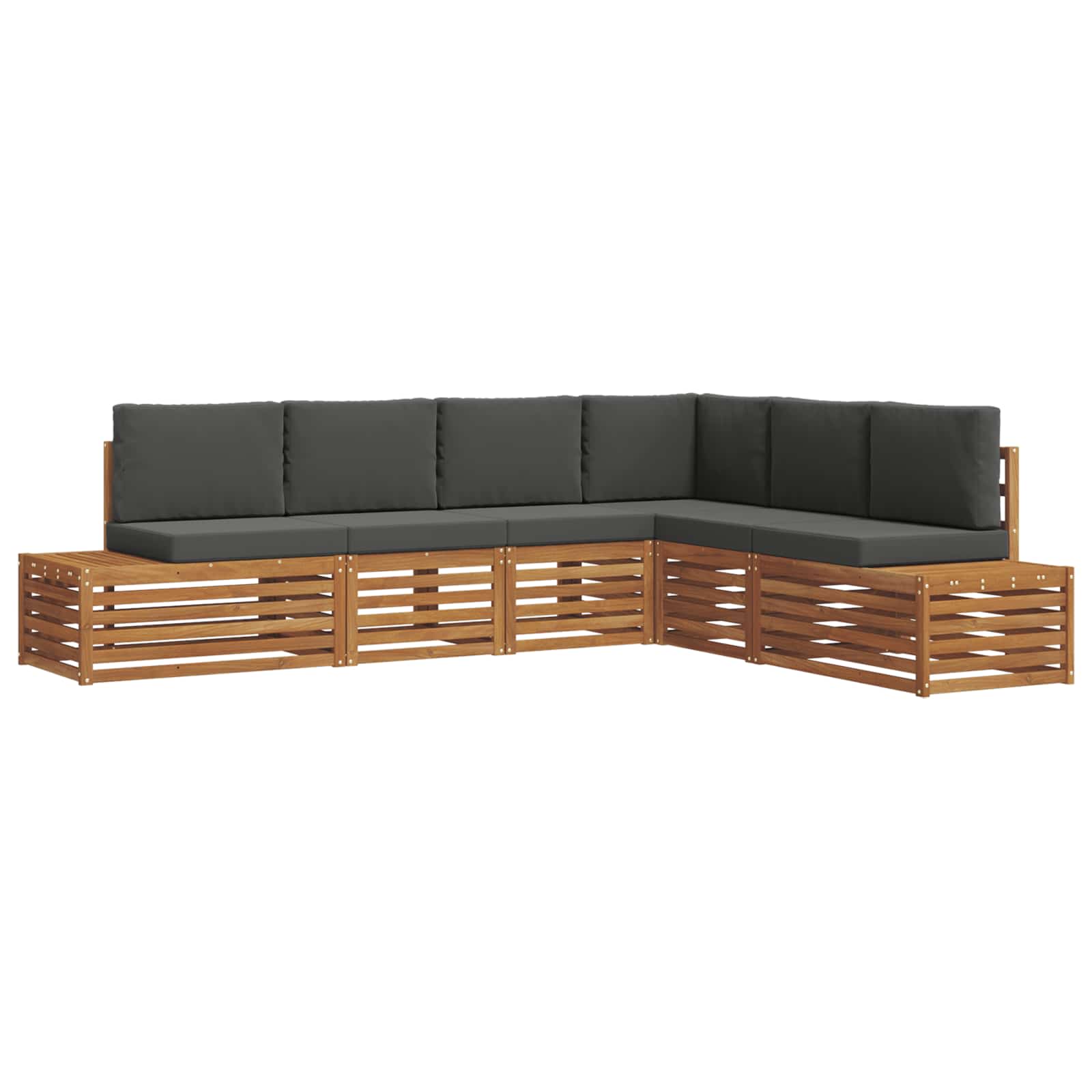 6 pz Set di divani da esterno Naturale e Antracite