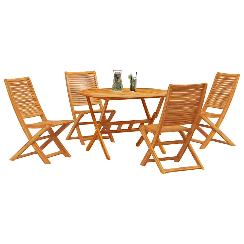 Set da Pranzo per Giardino 5 pz Marrone