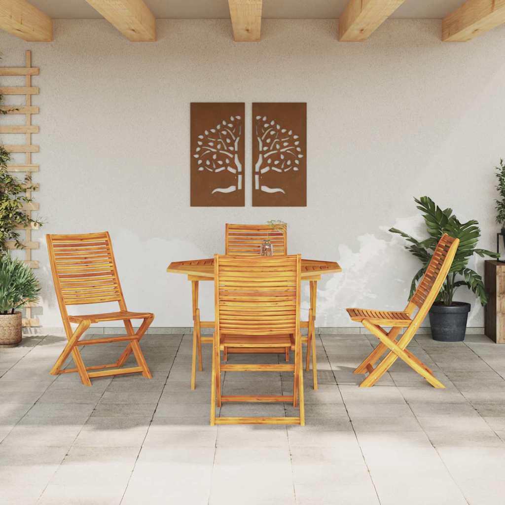 Set da Pranzo per Giardino 5 pz Marrone