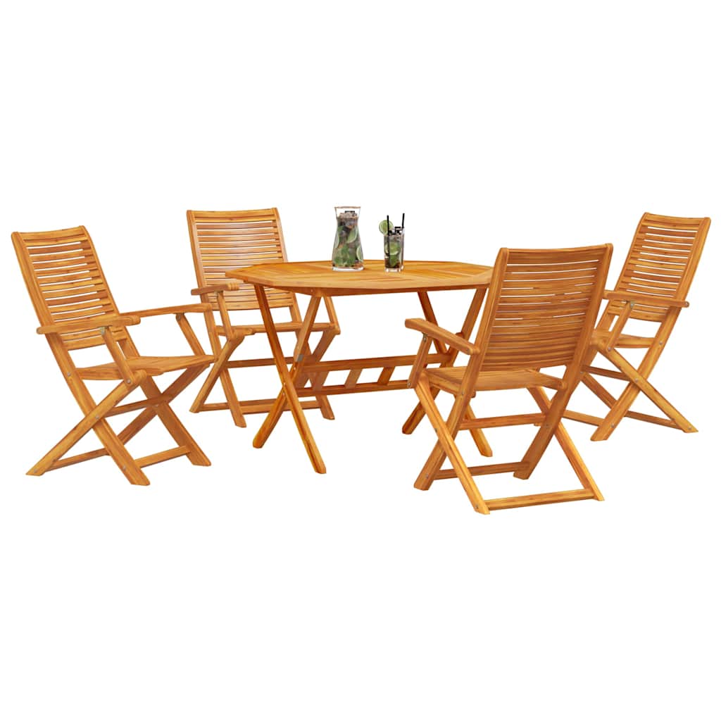 Set da Pranzo per Giardino 5 pz Marrone