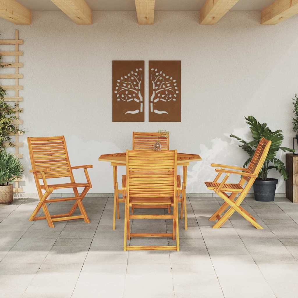 Set da Pranzo per Giardino 5 pz Marrone