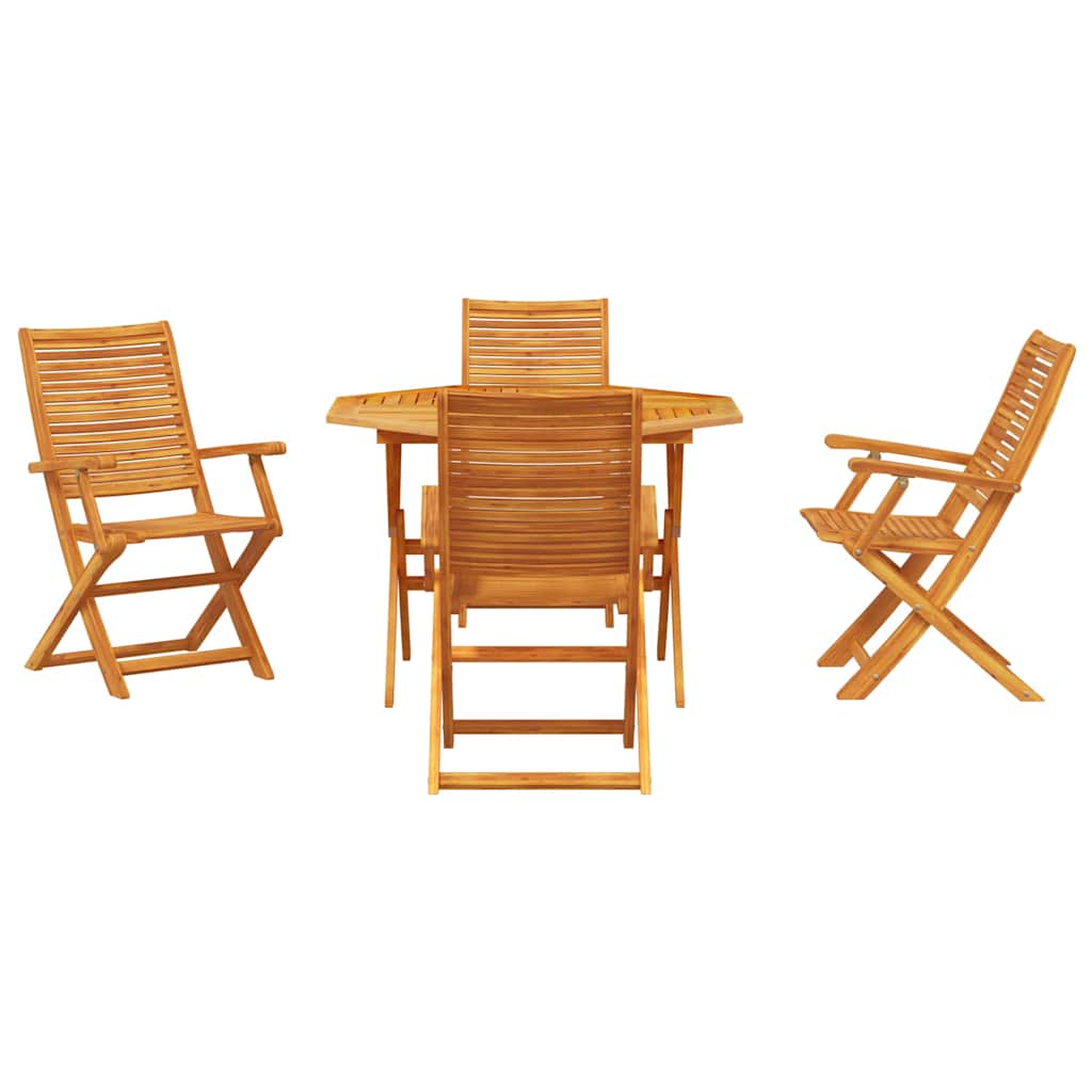Set da Pranzo per Giardino 5 pz Marrone
