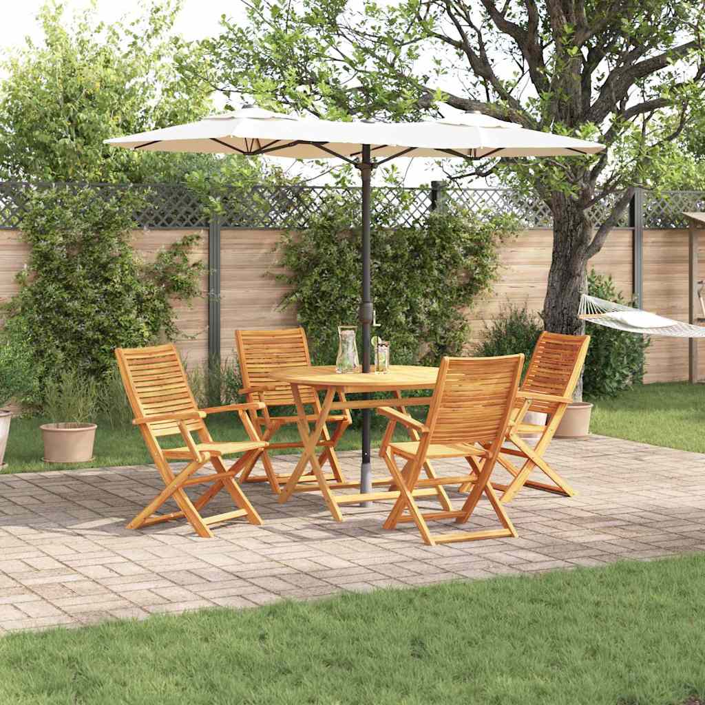 Set da Pranzo per Giardino 5 pz Marrone