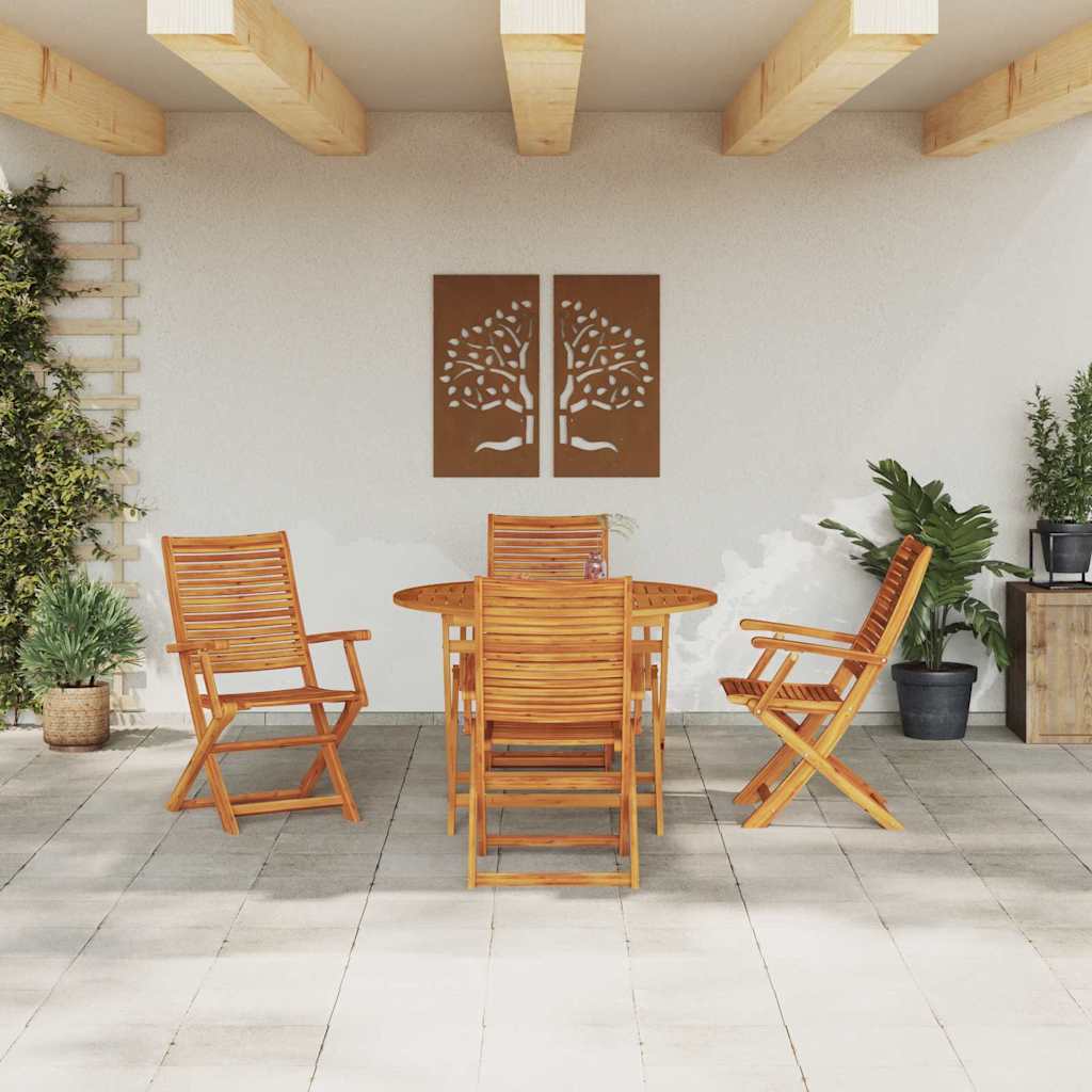 Set da Pranzo per Giardino 5 pz Marrone