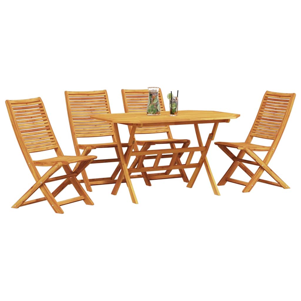 Set da Pranzo per Giardino 5 pz Marrone