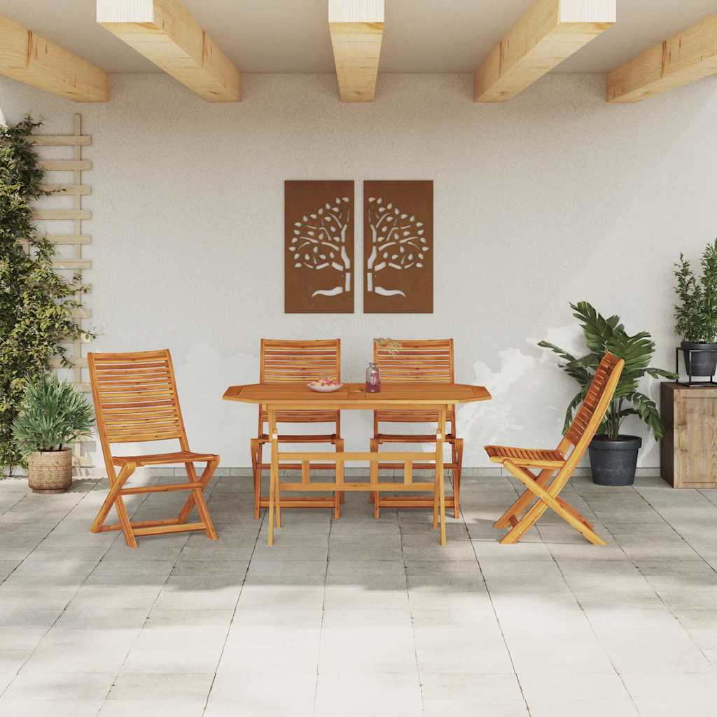 Set da Pranzo per Giardino 5 pz Marrone