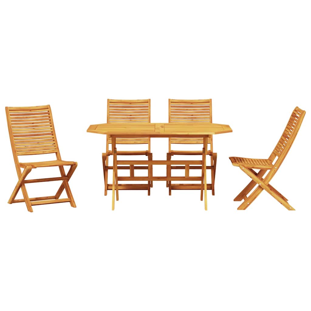 Set da Pranzo per Giardino 5 pz Marrone