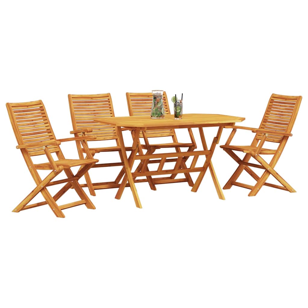 Set da Pranzo per Giardino 5 pz Marrone