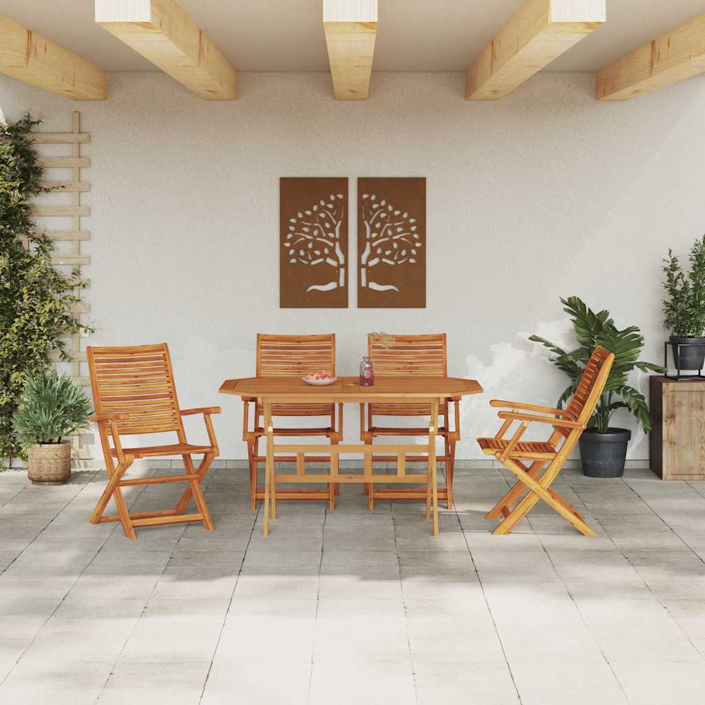 Set da Pranzo per Giardino 5 pz Marrone