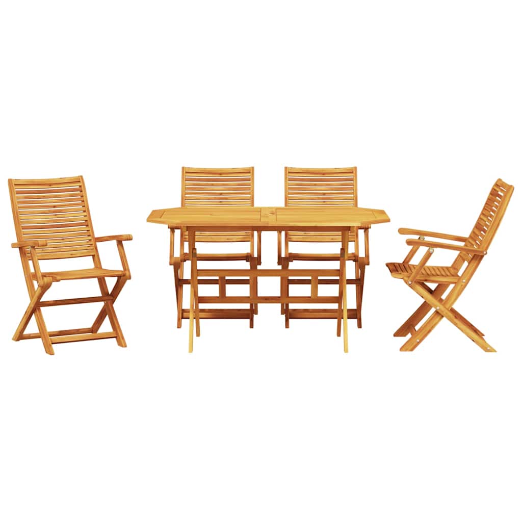 Set da Pranzo per Giardino 5 pz Marrone