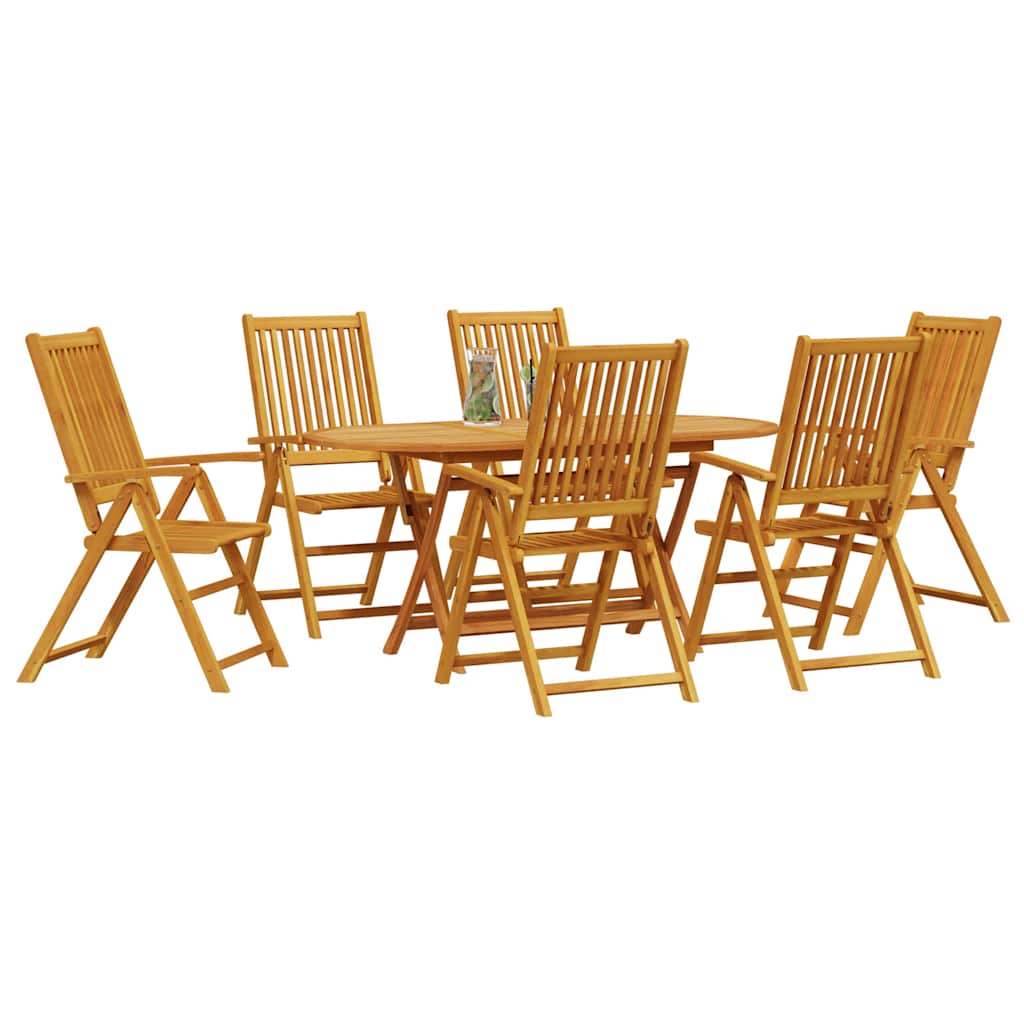 Set da Pranzo per Giardino 7 pz Marrone