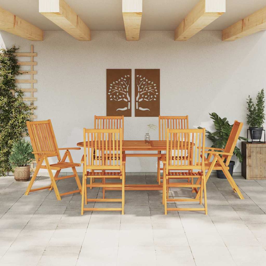 Set da Pranzo per Giardino 7 pz Marrone