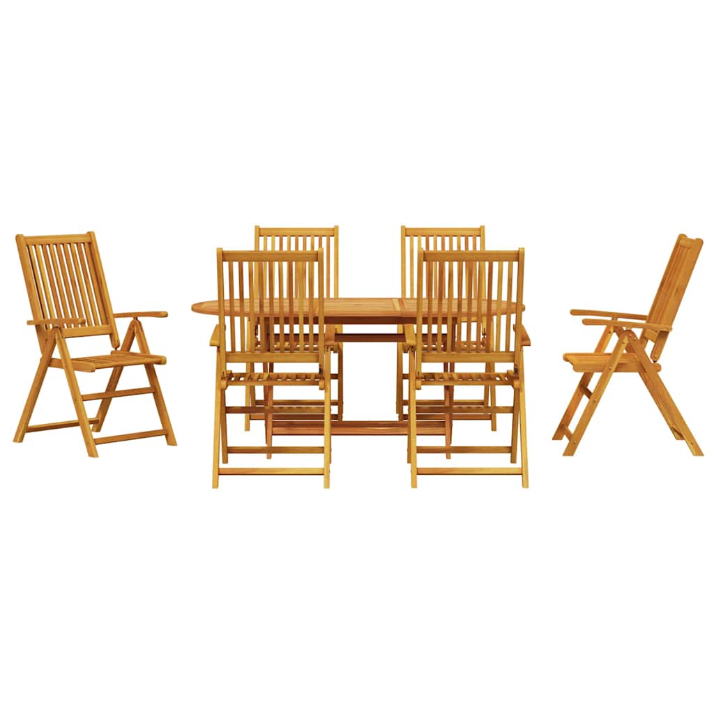 Set da Pranzo per Giardino 7 pz Marrone