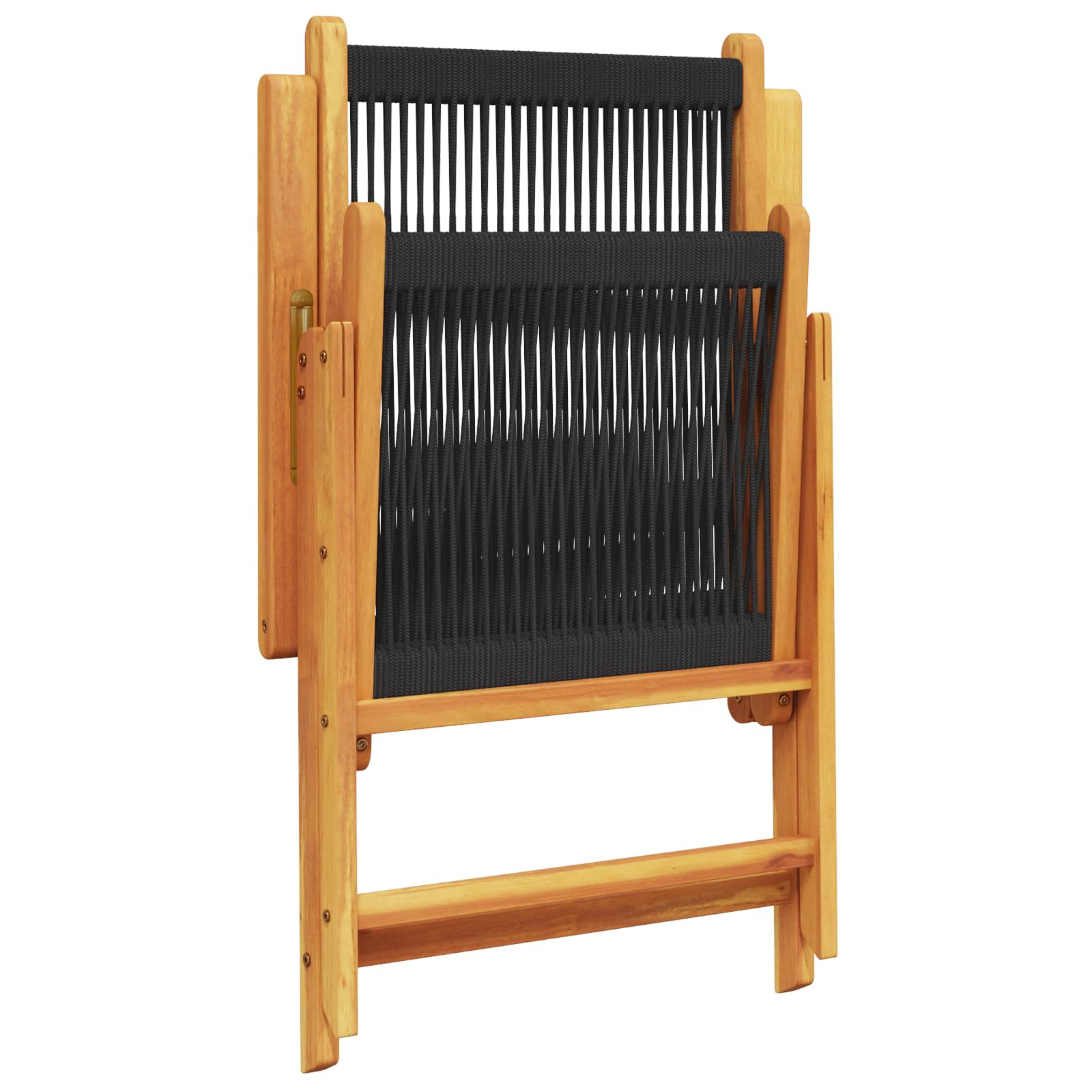 Set da Pranzo per Giardino 5 pz Nero Legno di Acacia Massello