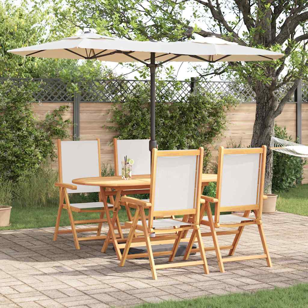 Set da Pranzo per Giardino 5 pz Bianco Crema