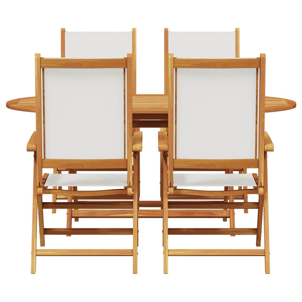 Set da Pranzo per Giardino 5 pz Bianco Crema