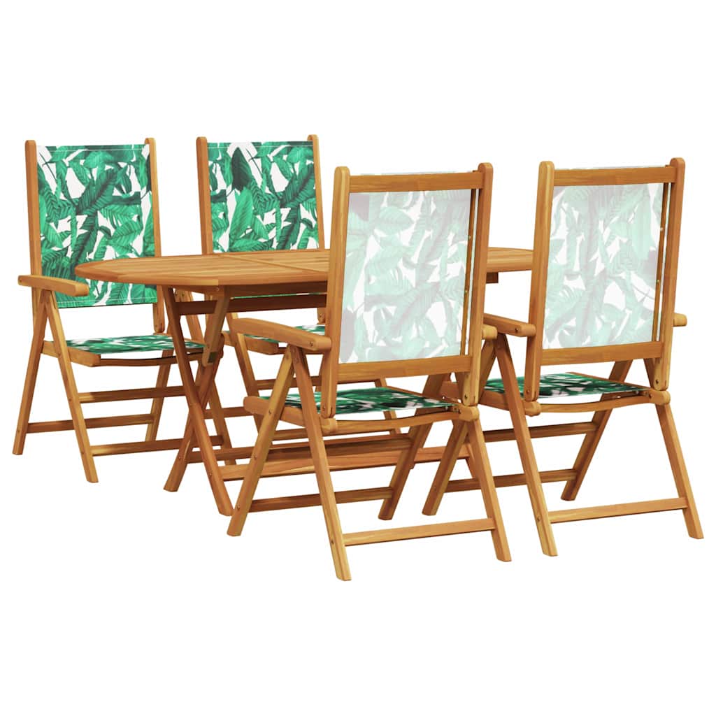 Set da Pranzo per Giardino 5 pz Motivo Foglia