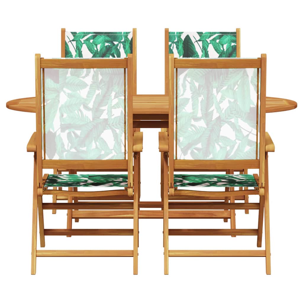 Set da Pranzo per Giardino 5 pz Motivo Foglia