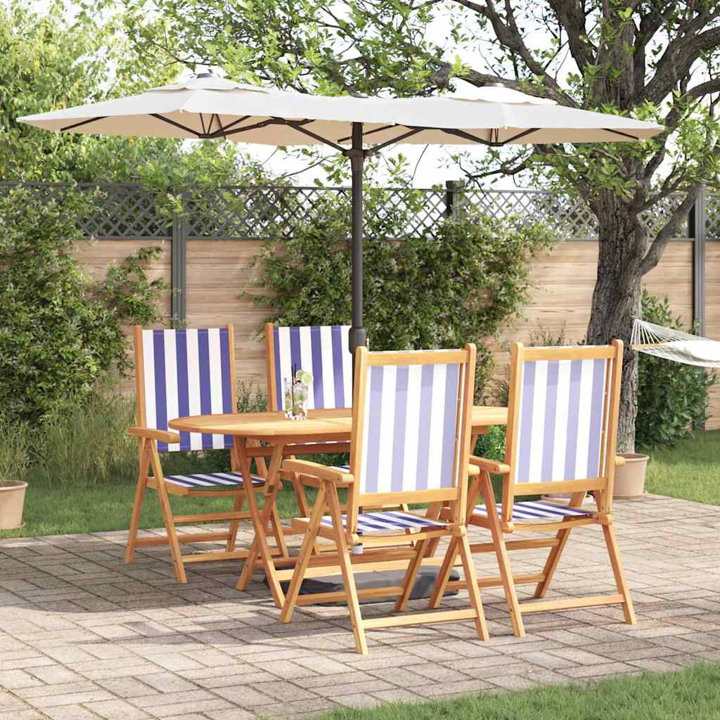 Set da Pranzo per Giardino 5 pz Blu e Bianco