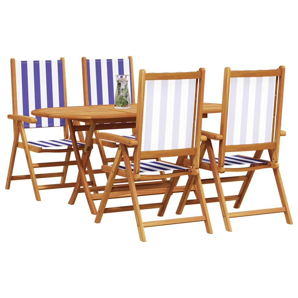 Set da Pranzo per Giardino 5 pz Blu e Bianco