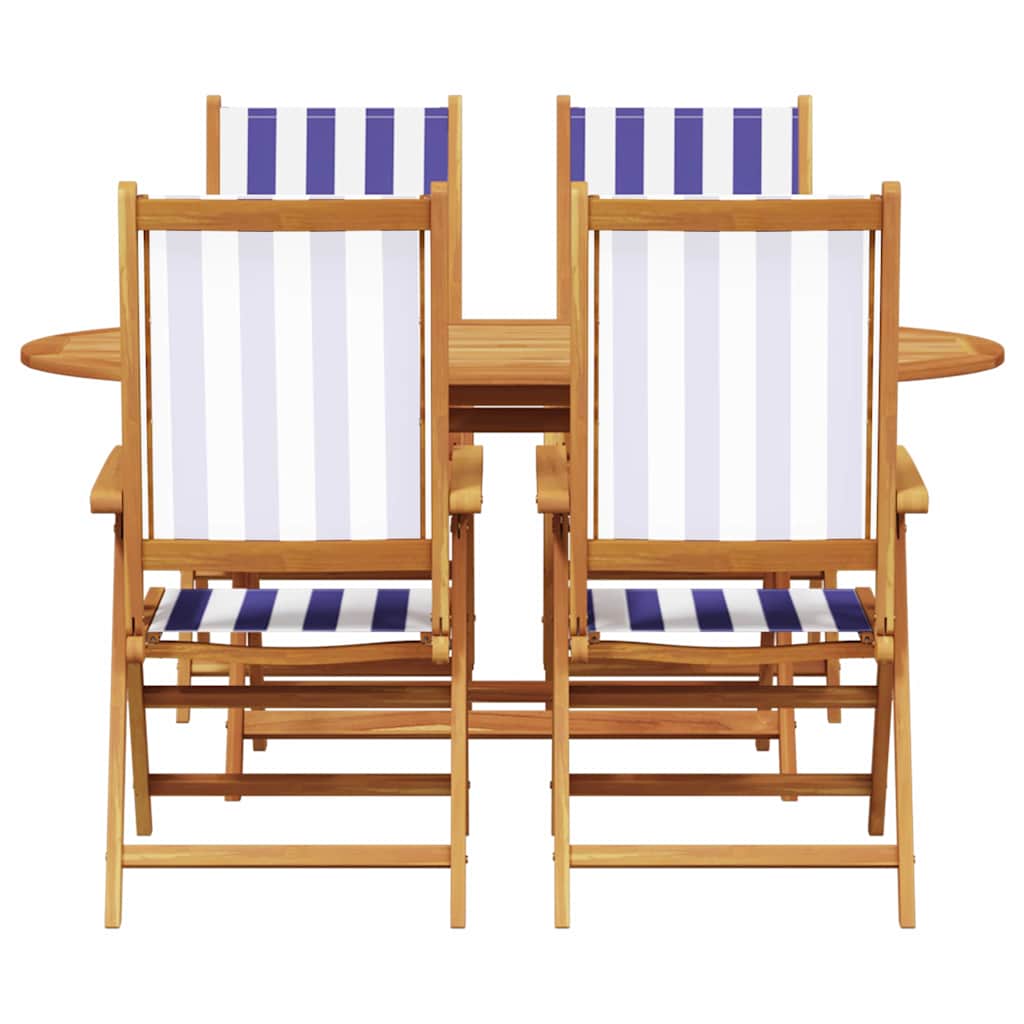Set da Pranzo per Giardino 5 pz Blu e Bianco