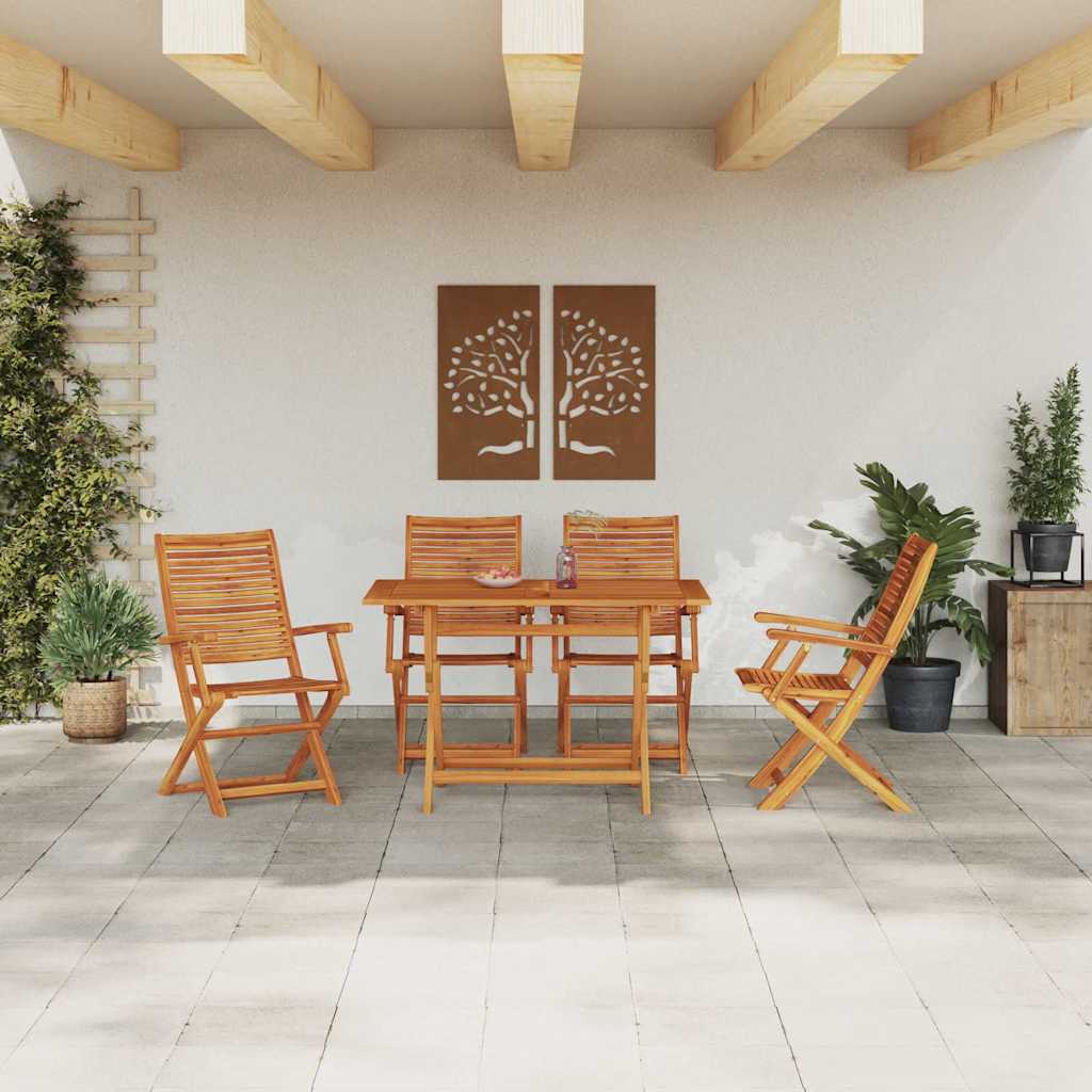 Set da Pranzo per Giardino 5 pz Marrone