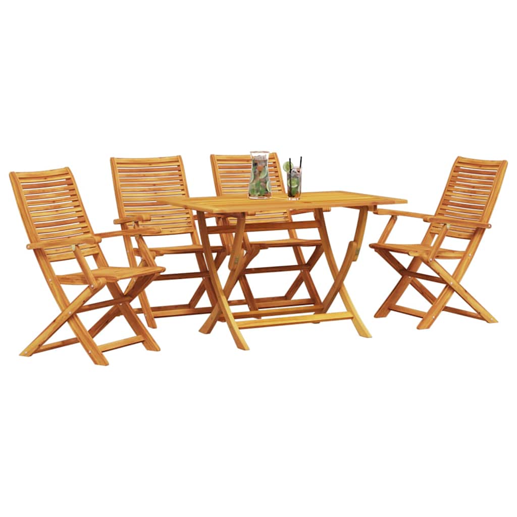 Set da Pranzo per Giardino 5 pz Marrone