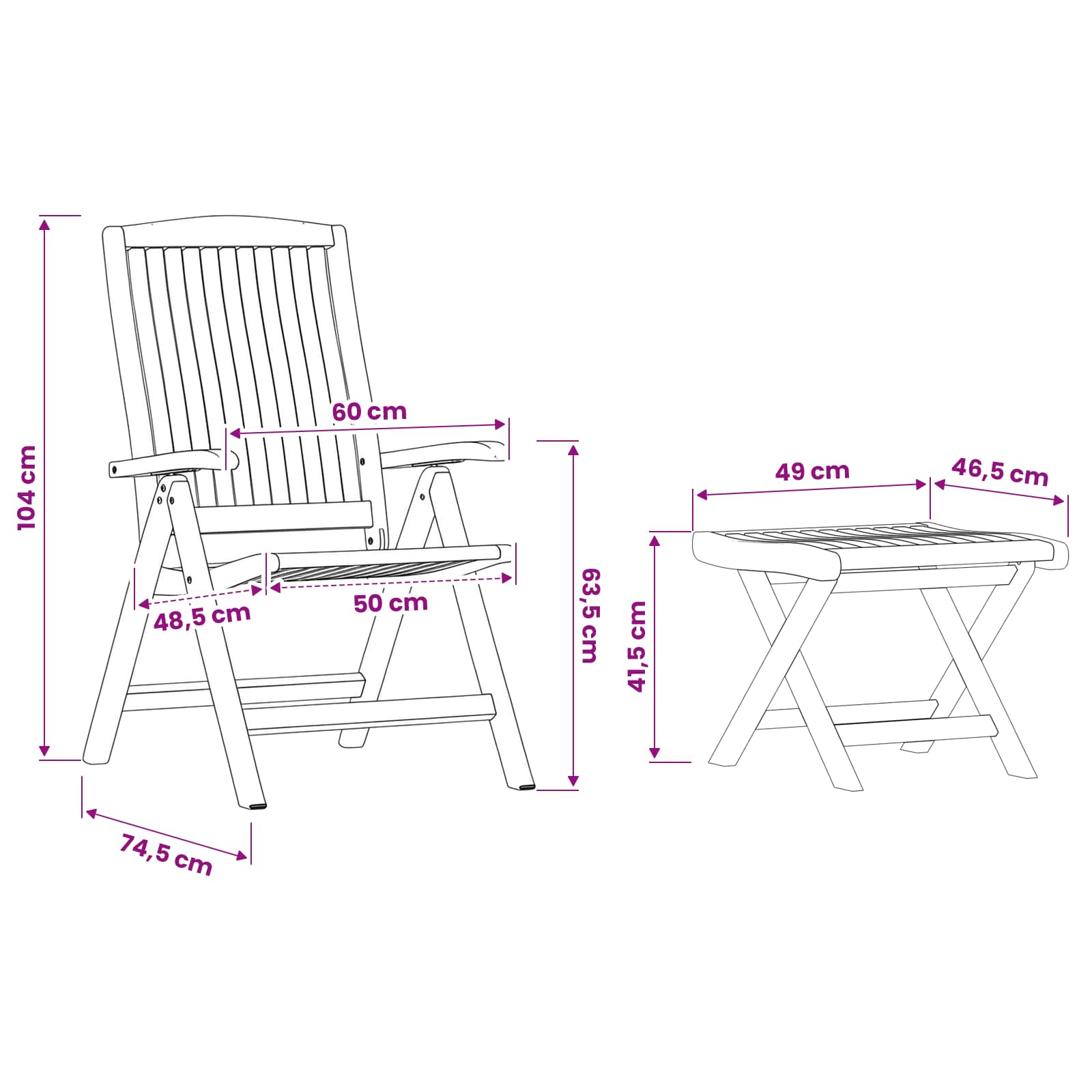 Set da Pranzo per Giardino 4 pz Marrone Legno di teak solido