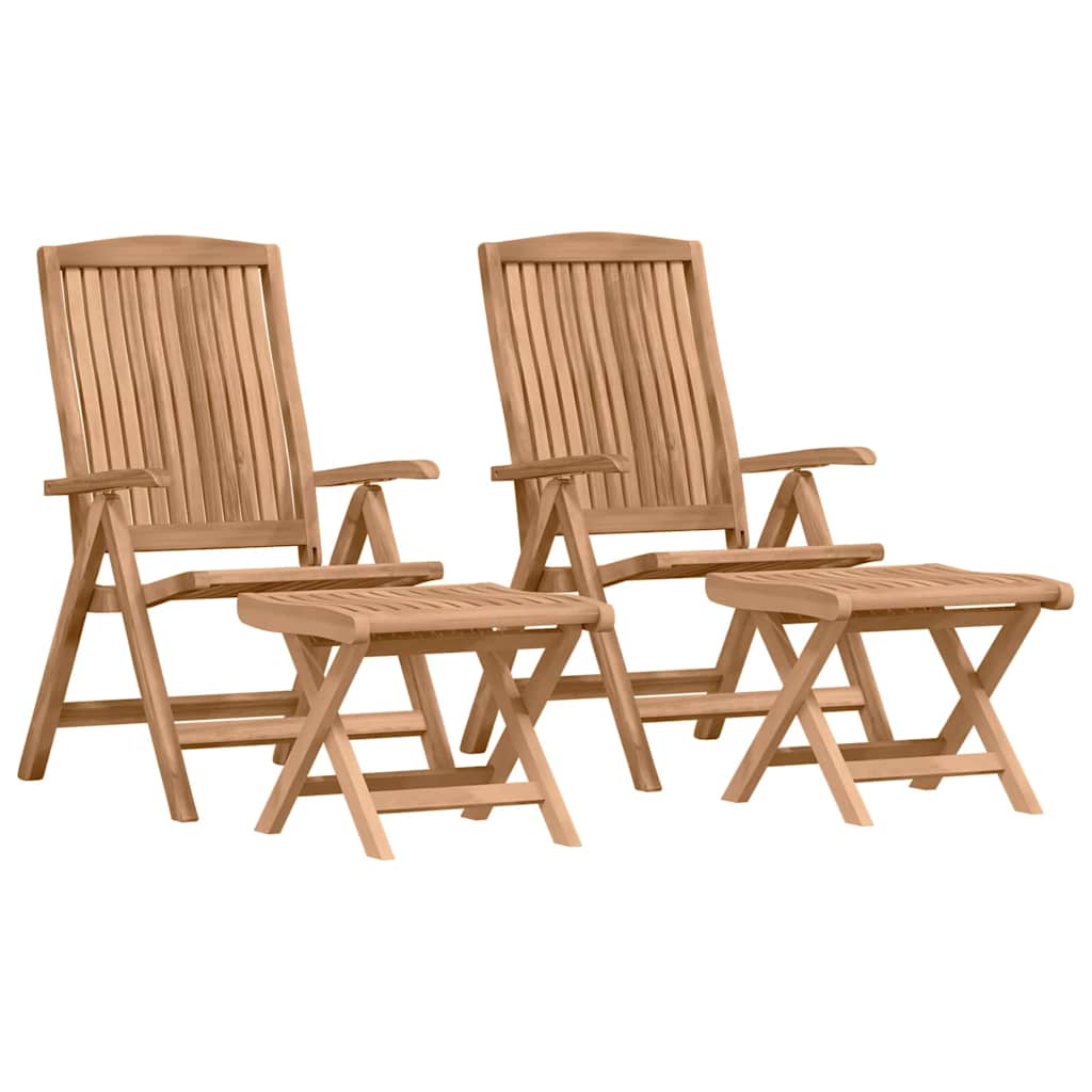 Set da Pranzo per Giardino 4 pz Marrone Legno di teak solido